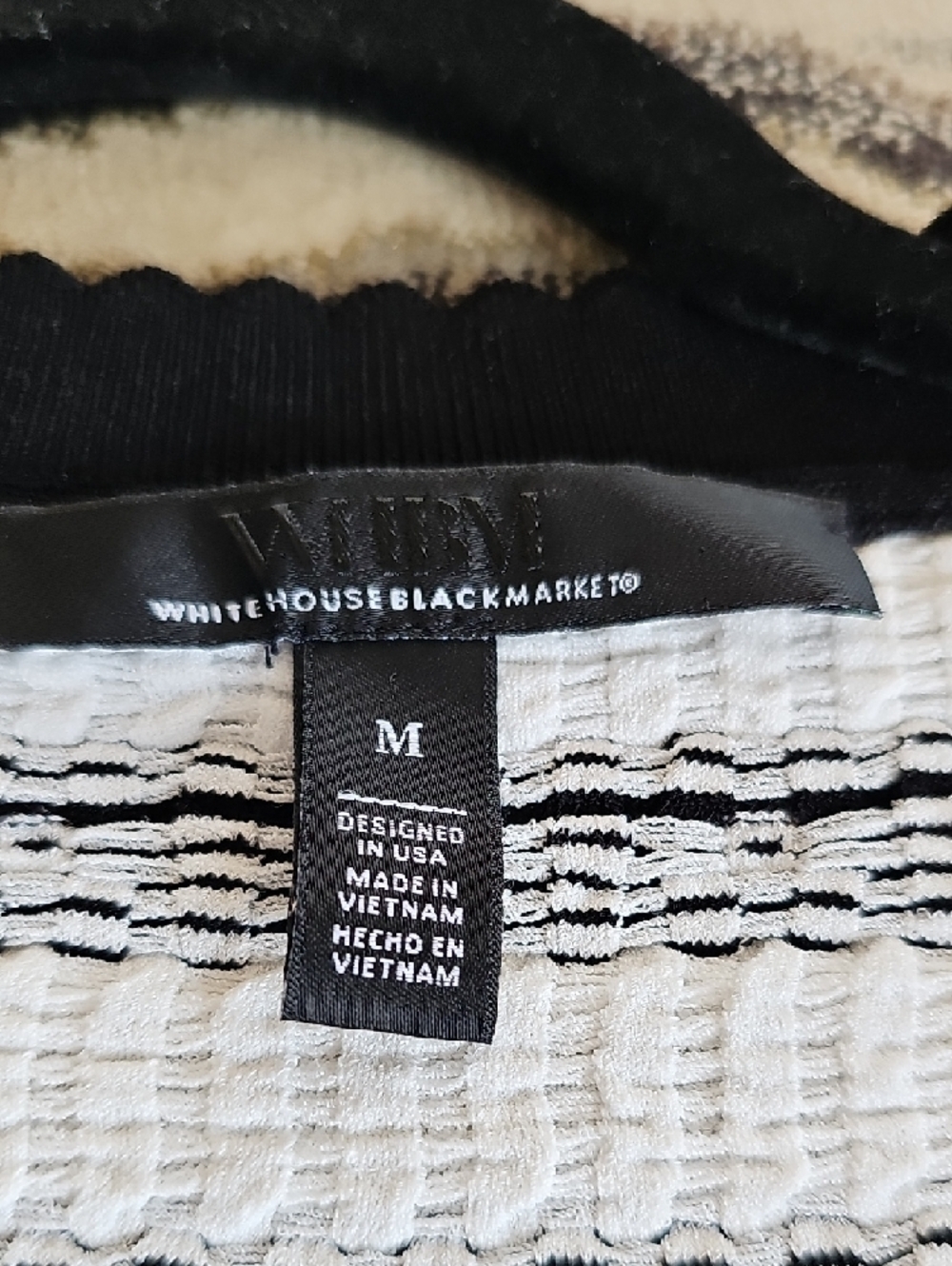 White House Black Market Black and White Striped Knit Top Set - Picture 2 of 5